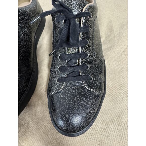 Lanvin Shoes Mens Size 10 Black Cracked Leather Low Top Lace Up Made Portugal main image 9